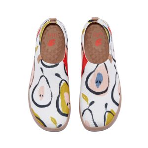 UIN ศิลปะการวาดรองเท้าเดินทางรองเท้าส้นเตี้ยทรงสลิปออนผู้หญิง UIN Comfort รองเท้าผ้าใบน้ำหนักเบาผลไม้1