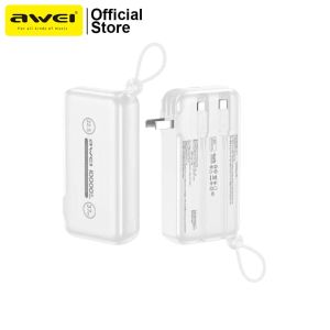 Awei P75K 10000mAh Powerbank 22.5W Quick Charging AC Charge LED Power Indicator Multiple Output Charge Long Battery Life