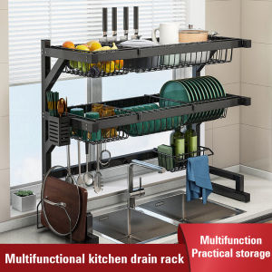 Stainless steel kitchen organizer rack shelf multi-function drain rack bowl and chopstick rack
