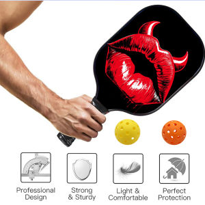 Pickleball Paddle with 2 Balls Lightweight & Durable Carbon Fiber Surface Perfect for Beginners & Pros ID 60625-1654452213