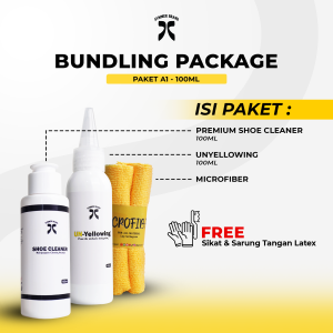 Paket A1 - Shoe Cleaner Premium Unyellowing 100ml Perawatan Pembersih + Pemutih Sol Sepatu | Summer Shoes Cleaning