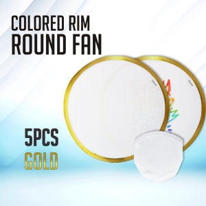 iPrint - (5pcs) Blank Printable Foldable Round Fan Rim Color