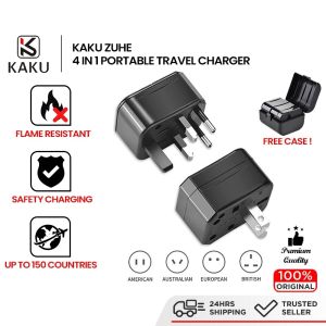 KAKU ZUHE Travel Adapter 150 Country Use 4 IN1 Detachable Design Portable Universal Conversion Travel Charger Seven Protection Over Voltage Protect Fireproof Safe Charging British European American Australian Standard All Type Adapter Charger Head Support