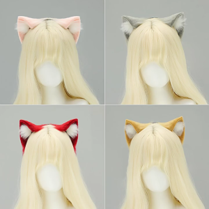 Realistic Faux Furs Cats Ears Headbands With Bendable Design For Roleplay Costume Parties Halloween Theme Event Dressingup