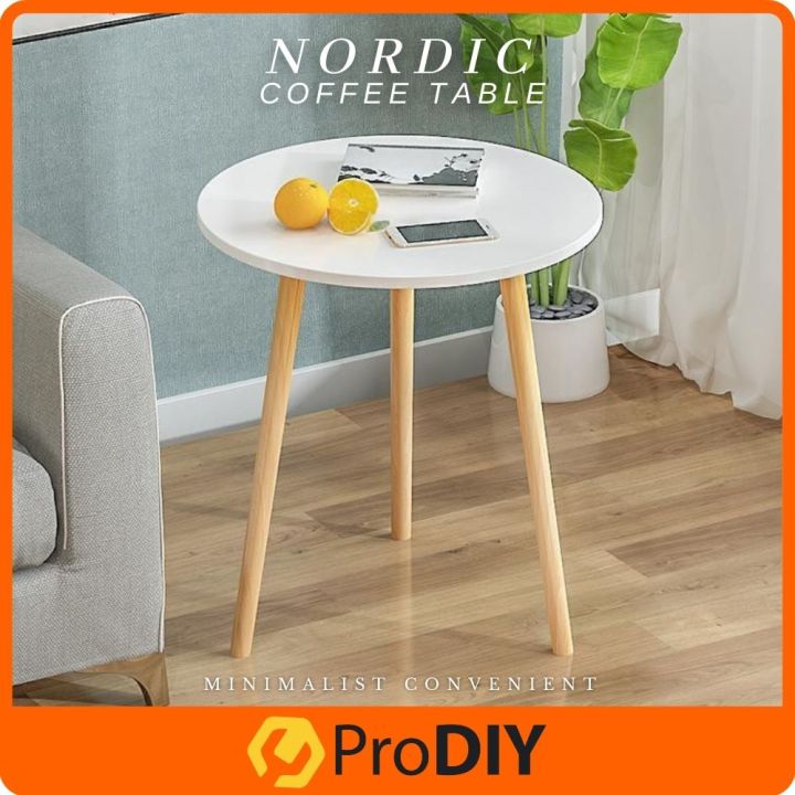 Round Table Shape Coffee Tea Simple Mini Living Room Small Wood Table ...