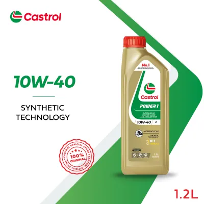 Castrol POWER1 4T 10W-40 (1.2L) Synthetic Technology Motorcycle Engine Oil API SP JASO MA2