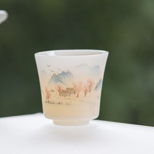 冰种璞玉主人杯高档男士高端女精致德化白瓷杯子个人专用手绘茶杯