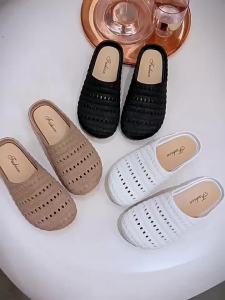 [Free Shipping] Summer New Style Closed-Toe Slippers For Women Indoor Non-Slip Breathable Versatile Lazy Outdoor Lightweight Flat Slippers