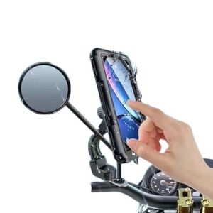 Bicycle mobile phone holder waterproof adjustable bracket anti-slip mobile cell phone clip touch screen
