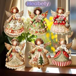 Heabety 6Pcs Giáng Sinh Thiên Thần Mặt Dây Chuyền Cổ Điển Giáng Sinh Thiên Thần Giấy Mặt Dây Chuyền Cây Giáng Sinh Trang Trí Nội Thất Cho Nhà Xmas Tường Treo Trang Trí