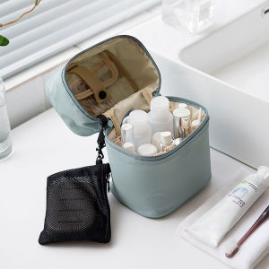 Small Cylinder Travel Cosmetic Bag Small Storage Bag Cosmetic Storage Bag Waterproof Portable Travel Portable Dirty Resistant Cosmetic Bag