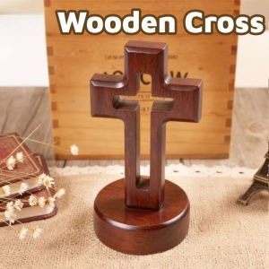 Wooden Cross Ornament Christian Gifts Collectible Figurines Crucifix House Decor Gifts