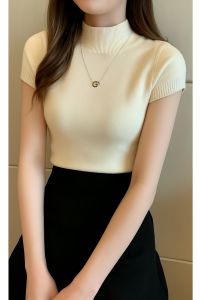 Atasan Rajut Wanita Turtleneck Rib Carenina