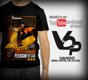 KAOS MOTOR VESPA SPRINT 150 YELLOW - KAOS DISTRO PRIA WANITA - KAOS PENDEK KATUN MURAH - KAOS CUSTOM