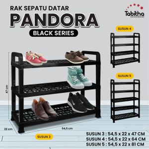 RAK SEPATU PLASTIK TABITHA PANAMA SILVER SUSUN 3 4 5 KUAT KOKOH ANTI AIR [TBTACC]