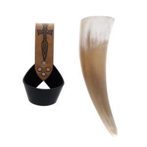 Ancient Era Horn Cover PU Leather Role Play Costume Accessory Craftsmanship Design Cpsplay Historical Reenactment