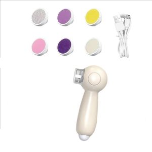 YOYO CHARMING Plastic Electric Baby Nail Trimmers 6 in 1 Low Noise Baby Nail Polisher Multifunctional Anti-clamping Baby Nail File Clipper for Newborn