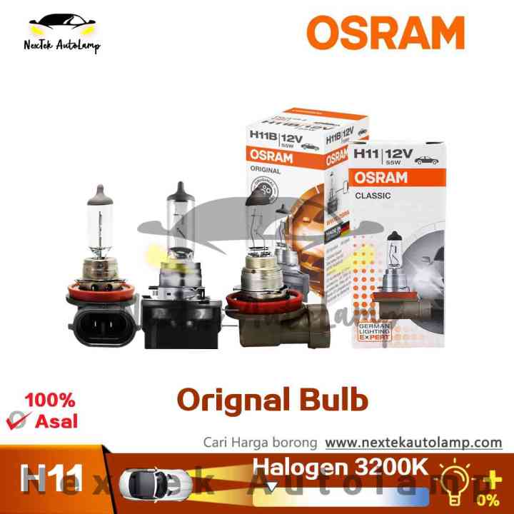 OSRAM H11 12V 55W 65W 3200K +30% Original Bulb Standard Headlight Auto ...