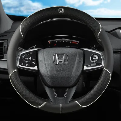 【Honda】 Leather Car Steering Wheel Cover For Accord City Civic Brio Jazz Freed CR-V HR-V Jade Odyssey Accessories
