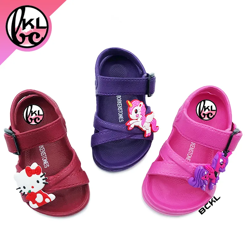 BCKL 】Baby & Kids Cartoon Hook & Loop Sandals, New EVA Truck Pony Shoes  Slippers Twins, Selipar Kasut Budak 19-24