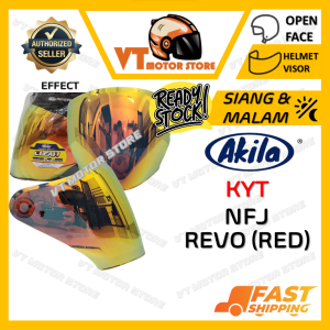 🔥NEW! SEMI (REVO) BASE!! 🔥AKILA KYT NFJ VISOR OEM BY AKILA OF OPEN FACE HELMET VISOR REVO DAY & NIGHT / KYT NF-J / KYT TTR JET / KYT TTR-JET