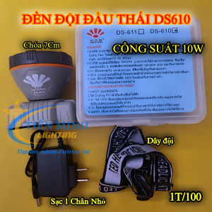 Đèn pin đội đầu DS610 siêu sáng chống nước LED CHÓA ĐÈN 7CM 2 CHẾ ĐỘ SÁNG ÁNH SÁNG TRẮNG VÀ VÀNG