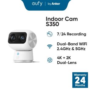 Eufy Security Indoor Cam S350-T8416 | Dual Cameras 4K UHD Resolution with 8x Zoom and 360°