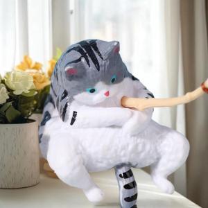 【Clementty】 1 5Pcs New Fish Tank Fishing Cat Hanging Mini Creative Landscape Decoration Aquarium Fish Tanks Ornament Miniature Figurines