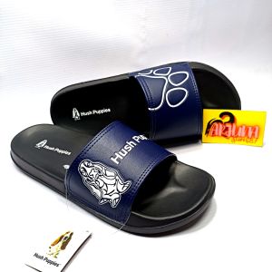 Sandal Selop Pria Wanita Hush Puppis  Biru Navy Sandal Flip Flop Free Paperbag / Sandal Selop Terbaru 2022 Kekinian ARJUNA 687