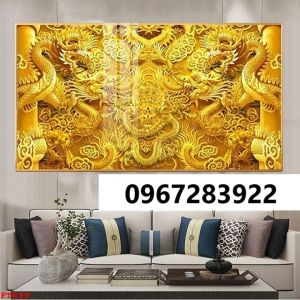 Tranh gạch cảnh rồng phượng trang trí