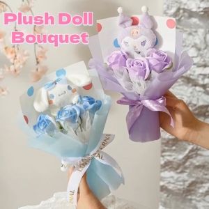 Crochet Plush Doll Bouquet Kawaii Anime Flower Bouquet Creative Cute Birthday Holiday Gift
