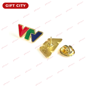 Huy hiệu pin cài áo Đài truyền hình VTV mạ vàng 24k