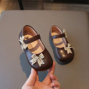 Spring Girls Princess Shoes Bowknot Hook-loop Cute Daily Kids Flat Shoe Solid Colors Anti-slip Fashion Charming Children Shoes