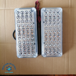 High-Visibility White-White 3x7-inch Ambulance Body Blinkers (12V)