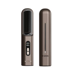 K·SKIN Cordless Hair Straightener Brush Wireless Anion Straightening Comb Portable for Travel & Home