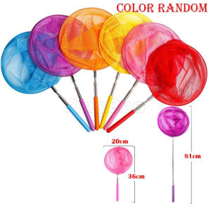 2pcs Kids Telescopic Fishing Net & Foldable Buckets Kit Catching Net Extendable Anti Slip Grip Butterfly Nets Perfect Outdoor Tools