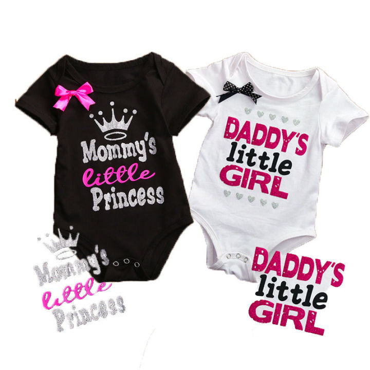 Newborn Infant Baby Daddy Mommy Girls Bodysuit Romper Jumpsuit Clothes  Outfit