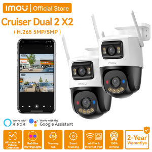 IMOU Cruiser Dual 2 ×2PCS Dual Lens Outdoor Camera Wireless Security CCTV Connect to Cellphone Red-Blue Warning Lights