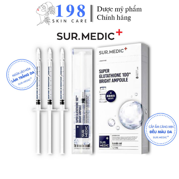 sur.medic super glutathione 100 bright ampoule Reduced Glutathione Supplement 1000mg - USA Made Glutathione Capsules with Vitamin  C & Milk Thistle for Liver Care Skin Support & Immune Well-Being main image 1