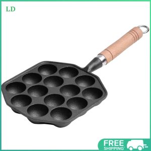 COD [Free Shipping] 14 Hole Takoyaki Pan Non Stick Coating Heavy Duty Cast Iron Takoyaki Maker for Authentic Japanese Snacks Kitchen Essential