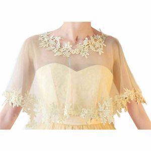 X ADORNMENT แฟชั่น ลำลอง ปาร์ตี้ เรียบหรู ผ้าคลุมไหล่ลูกไม้ เสื้อคลุมแต่งงาน ชุดราตรีผ้าคลุมไหล่