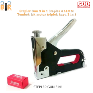 Stepler Gun 3in1 Staples 4 14 MM Tembok jok motor triplek kayu 3in1