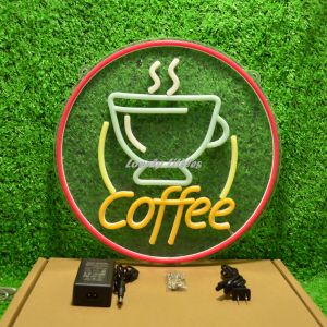 ป้ายไฟLED ป้ายไฟนีออน ป้ายไฟอะคริลิค ป้ายไฟหน้าร้าน " ป้ายไฟ Coffee" แบบเสียบปลั๊กไฟ ป้ายไฟตกเเต่งร้าน