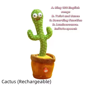 [HOT]120 Song Speaker Talking Dancing Cactus  Usb Battery Voice Repeat Plush Cactu Dancer Toy Talk Plushie Stuffed Toys For Kids Gift