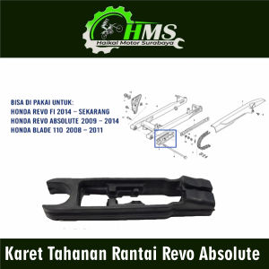 Karet Tahanan Rantai Revo Absolute - Bantalan Peredam Setelan Rante Swing Arm Blade Revo Fit X Fit S
