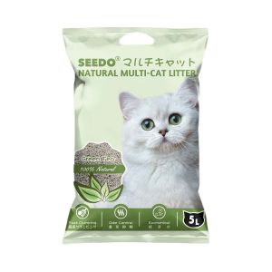 Seedo Natural Cat Litter for Multi Cats (Green Tea) 5L