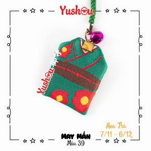 Móc Khóa Yushou May Mắn - Hoa Trà - Mẫu 39 (Kiểu Omamori) Có sẵn