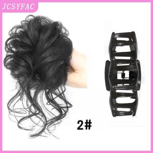 JCSYFAC Synthetic Hair Bun Chignon Messy Curly Gripping Clip Hairpin Elastic Scrunchy False Hair Pieces For Women Hairpins