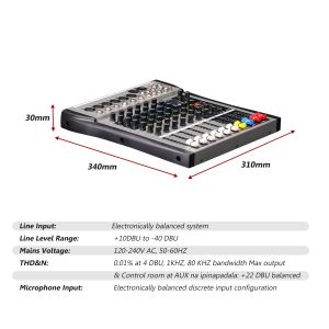 Mixer audio 6/8/12 Channel CT6/CT8/CT12 Professional Mixer MP3 player with USB port Bluetooth amplifier mixer equalizer