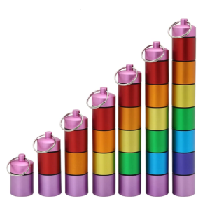 Aluminum Alloy Pills Jar Pills Holder Waterproof Pocket Pills Box Pills Container Emergencies Pills Storage Box